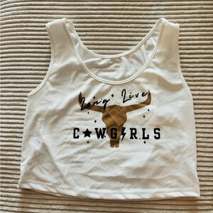 Morgan Wallen White Crop Top with Bull Graphic